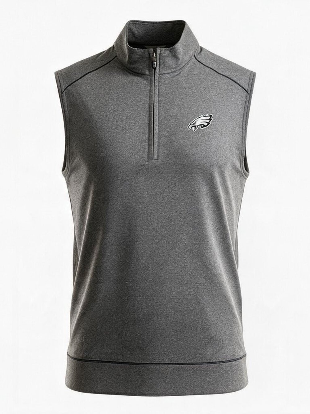 Cutter Buck Philadelphia Eagles Vest Mens LT Gray Quarter Zip Golf Sleeveless